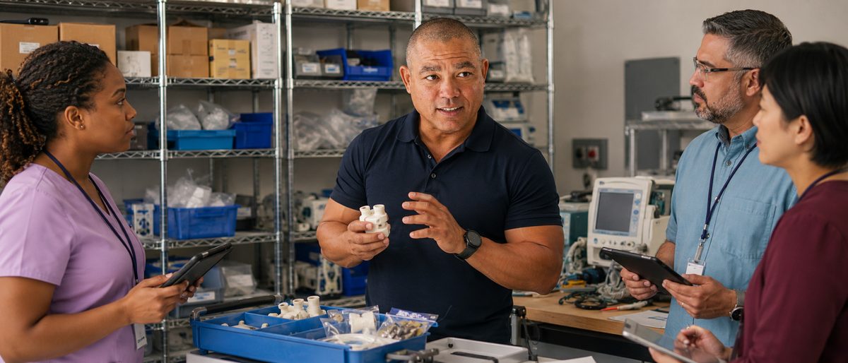Devin reviews biomedical spare parts inventory Devin reviews biomedical spare parts inventory