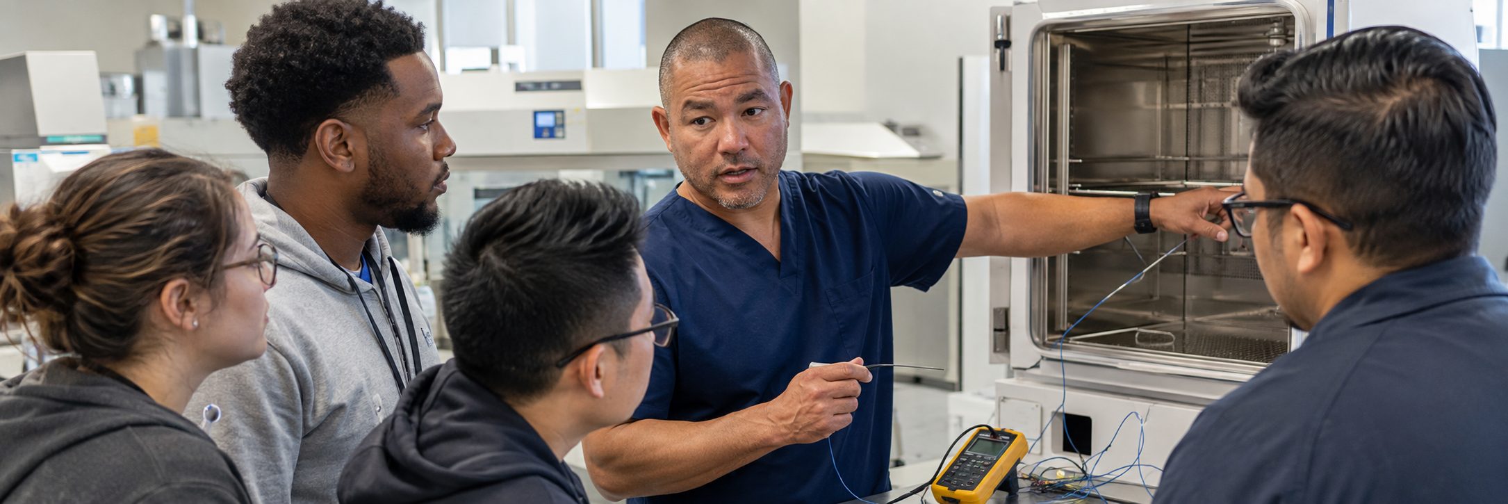 Biosafety cabinet certification and airflow testing | BiomedRx HTM services Laboratory biosafety cabinet certification and airflow testing by HTM specialists