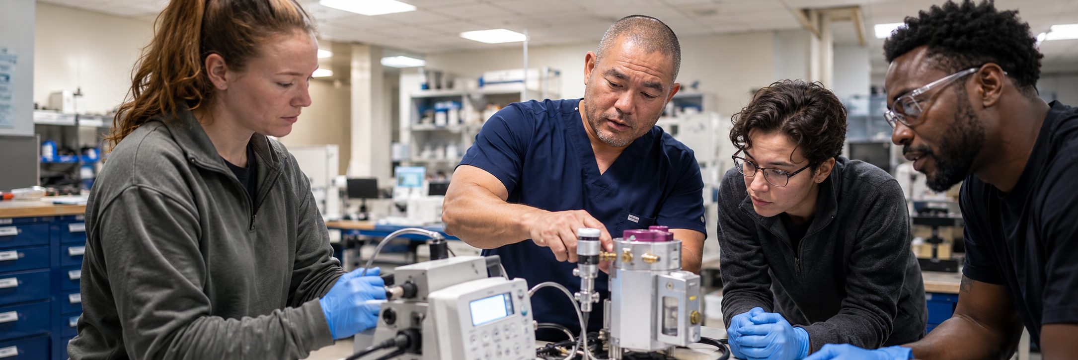 Mammography and medical imaging equipment service | BiomedRx HTM services Medical imaging equipment service on a mammography system with test instrumentation